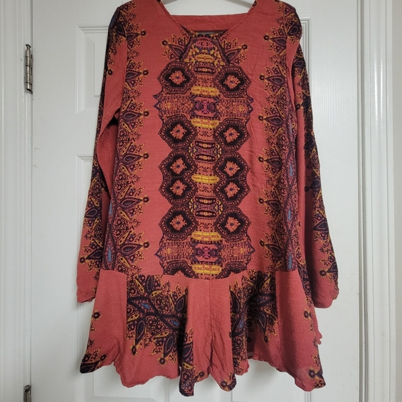 Bohemian Patterned Dress in Pink and Purple - Picture 4 of 10